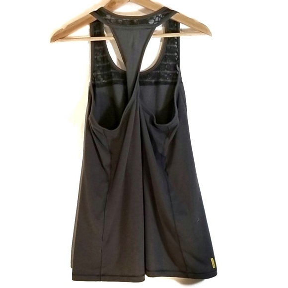 LOLE Twist Criss Cross Racerback Mix Media Tank Top Women's Small Dark Grey Camo - Picture 2 of 10